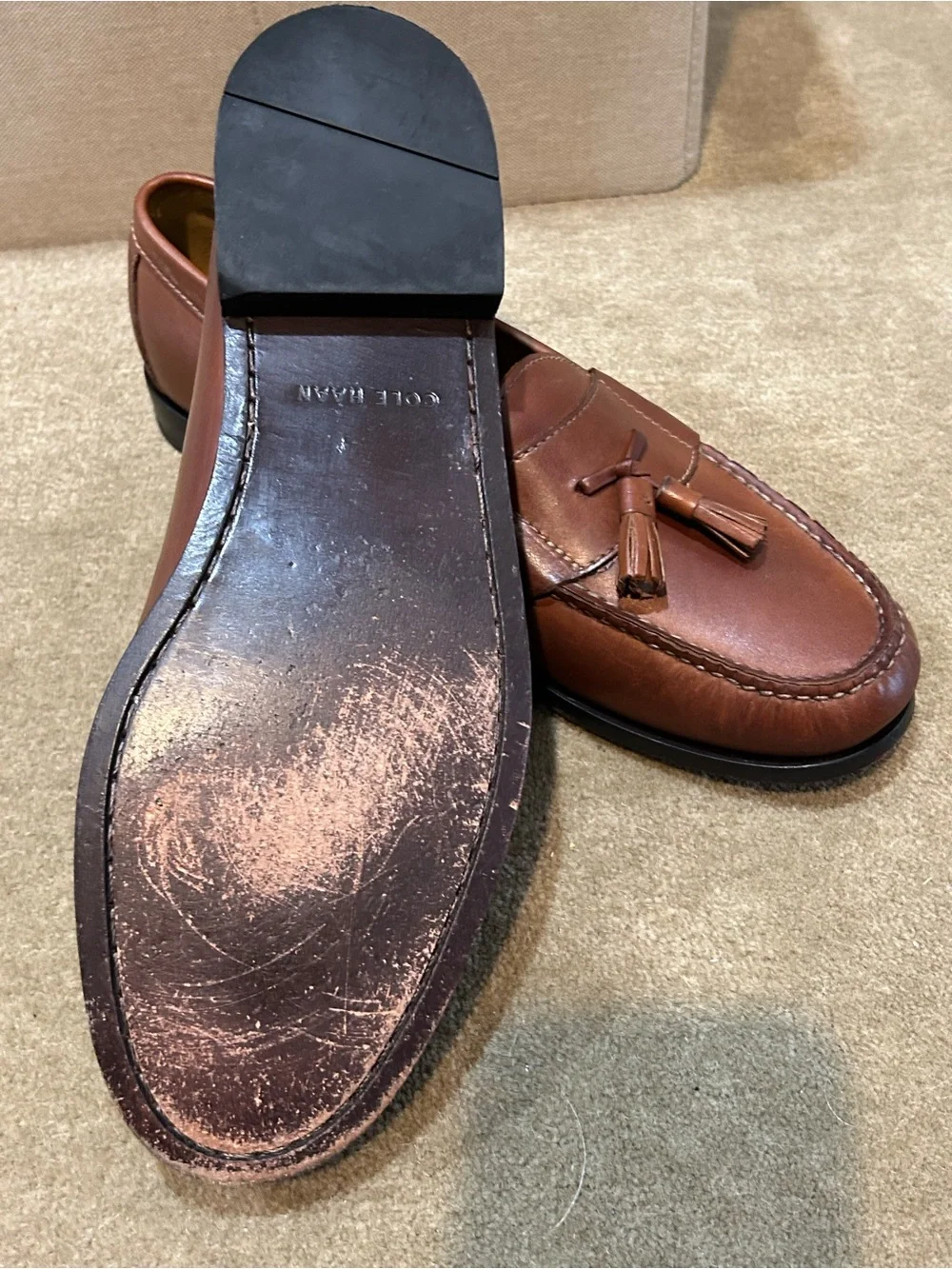 Cole Haan Brown Leather Tassel Loafers Size 12 D, Men's